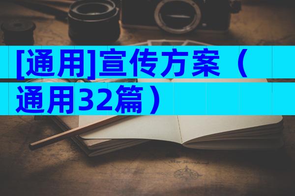 [通用]宣传方案（通用32篇）